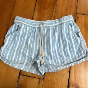 Blue and white striped shorts